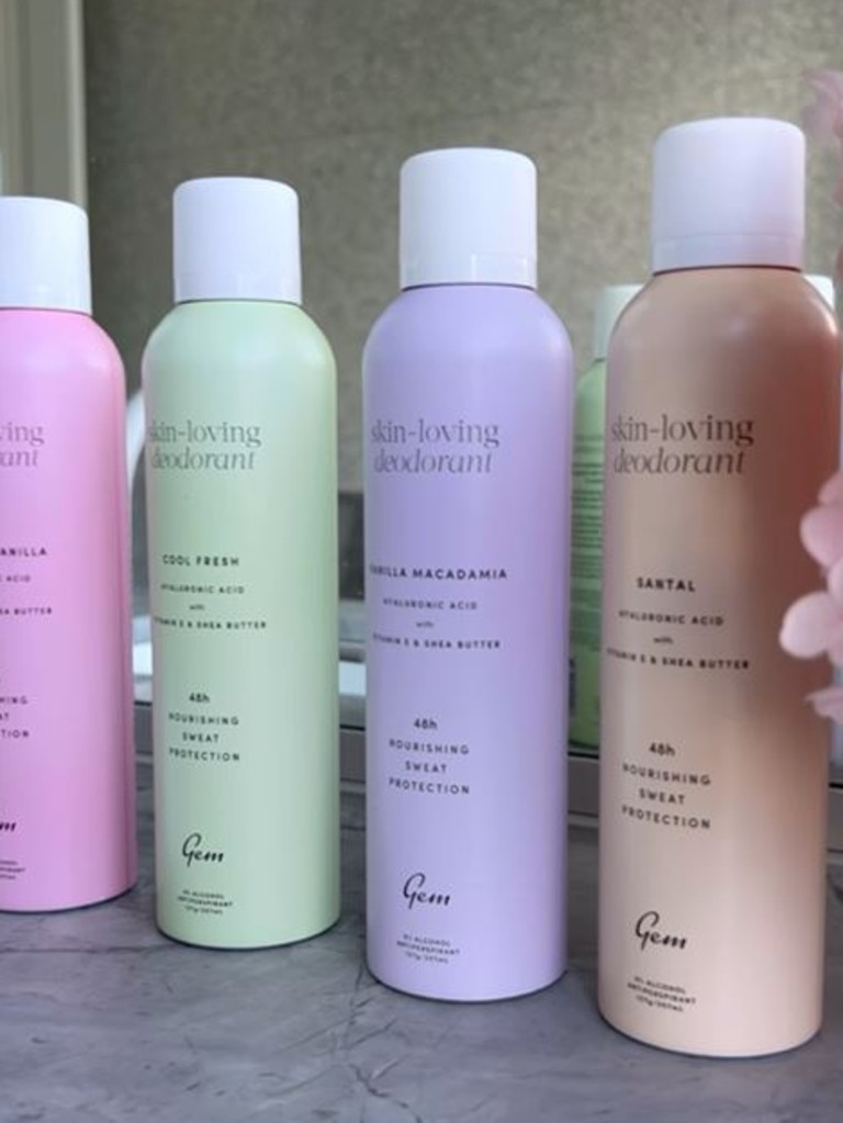 Gem recently launched four ‘skin-loving deodorants’ in Woolies which sell for $10. Picture: Instagram/BecJudd