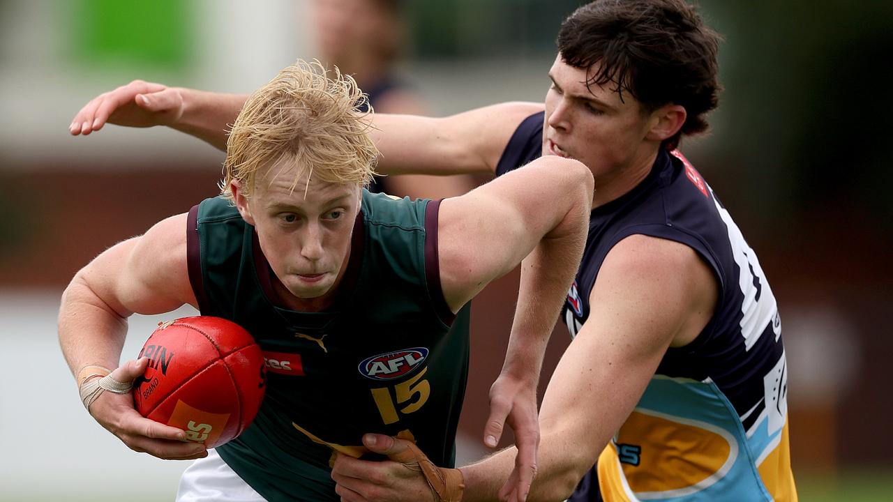 Marty Brereton of Tasmania could be a target. Picture: Jonathan DiMaggio/AFL Photos/via Getty Images