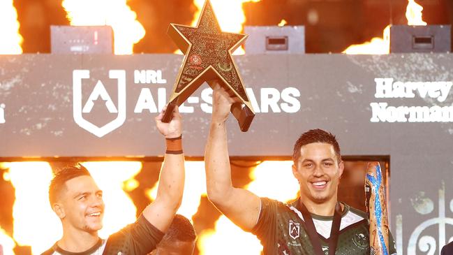 Kodi Nikorima and Joseph Tapine will again lead the Maori side. Picture: Mark Kolbe/Getty Images