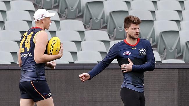 Sam Jacobs and Bryce Gibbs are both tipped to be overlooked for the Richmond clash. Picture SARAH REED