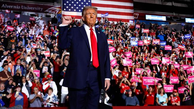 Donald Trump at a campaign rally in Reading, Pennsylvania, in November. The incoming Trump administration has pledged to rescind the federal EV mandate. Picture: Getty Images