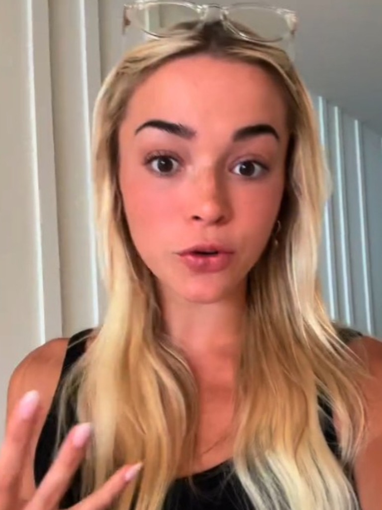 Olivia Dunne has spoken out about a group of men who have been tracking her down at airports across the country. Picture: @livvy / TikTok