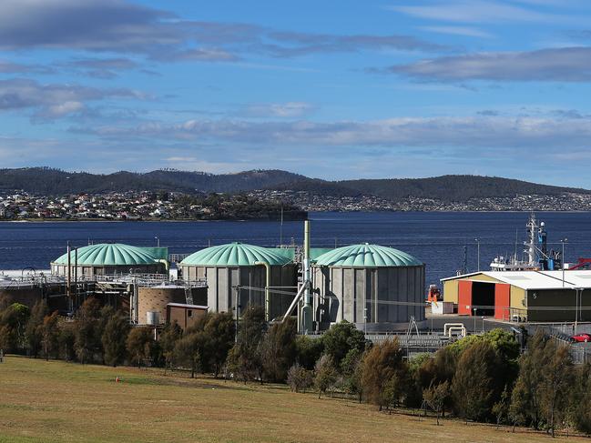 Macquarie Point Wastewater Treatment Plant on Macquarie Wharf.