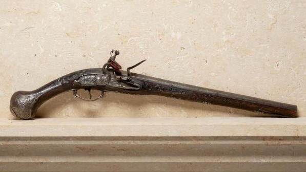 A finely-decorated European Flintlock pistol, c1800. Picture: Supplied