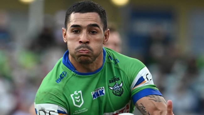 Raiders star Jamal Fogarty has put contract talks on hold, ahead of a Round six deadline. Picture: NRL Photos