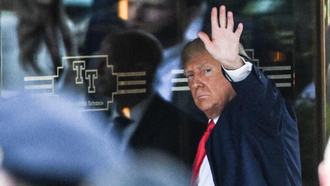 Former US president Donald Trump arrives at Trump Tower. Picture: AFP.