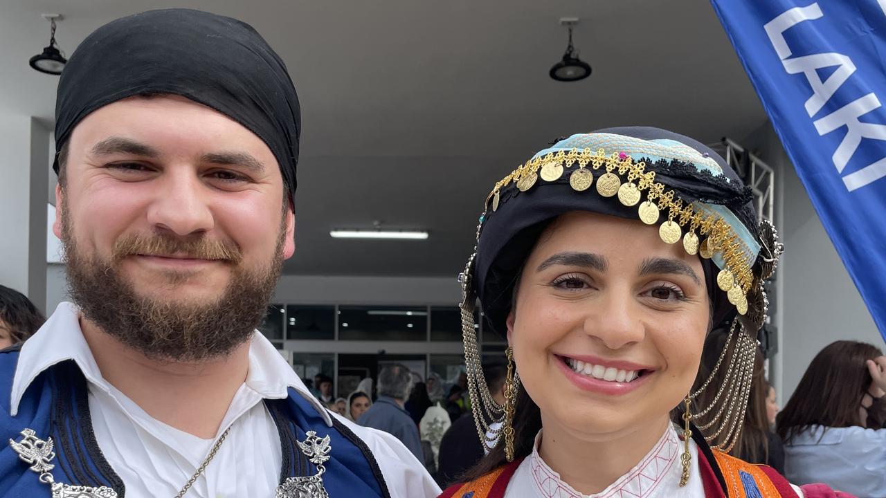 Dancers Demetrios Avdalis and Despina Botsikas at the Let's Go Greek Festival.