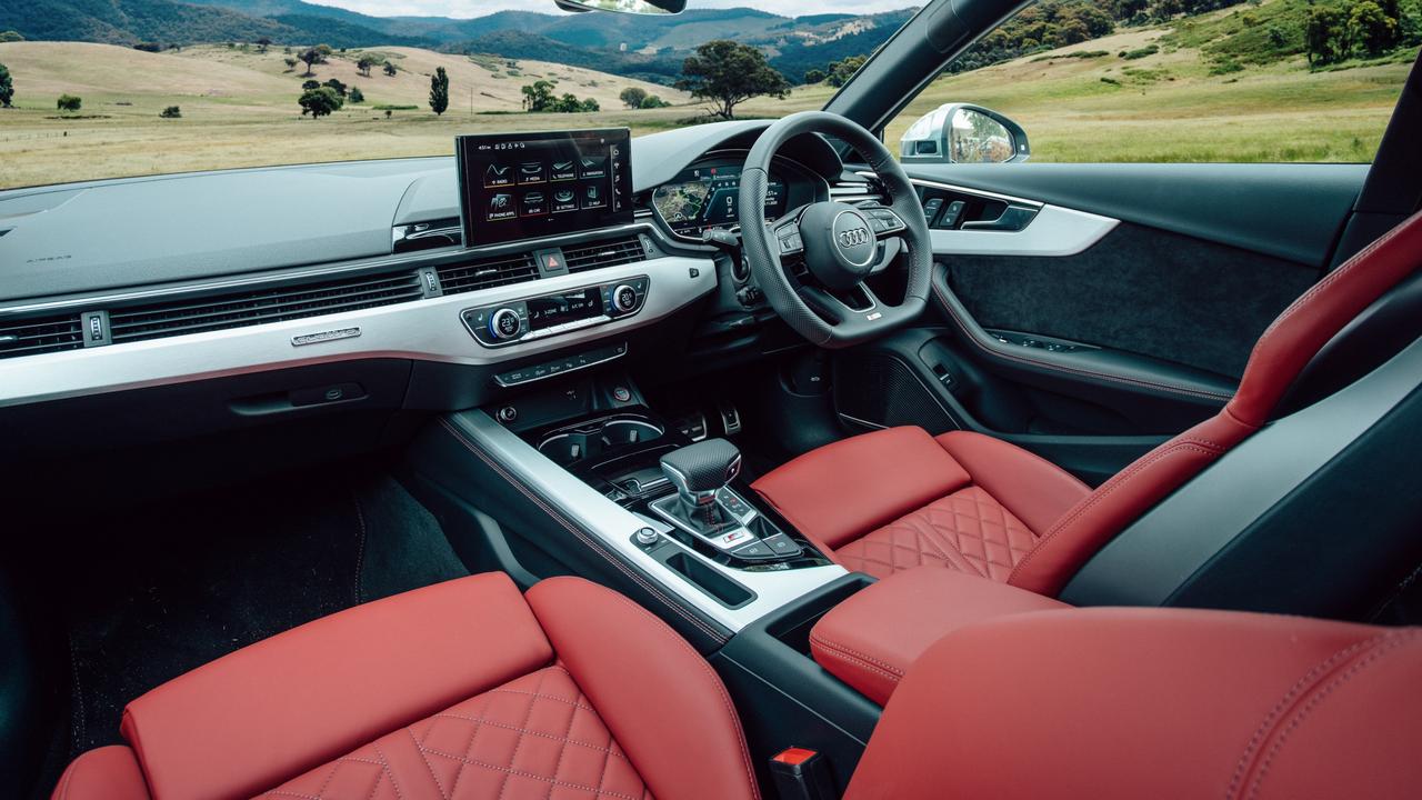 Inside the Audi S4 Avant cabin.