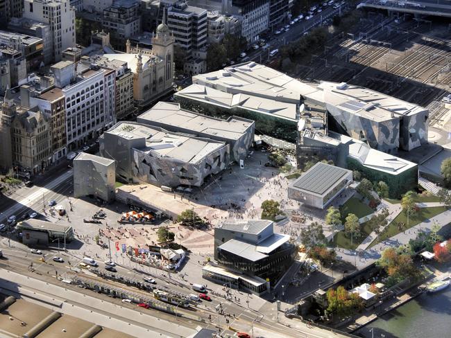 An artist’s impression of the controversial Apple store at Federation Square.