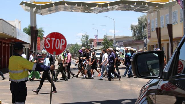 Traffic stopped on Gregory Tce for the march. Picture: Gera Kazakov