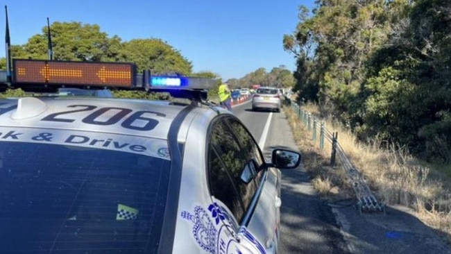 The fatal crash saw traffic come to a halt on the Princes Hwy outside Moruya. Picture: Tom McGann.