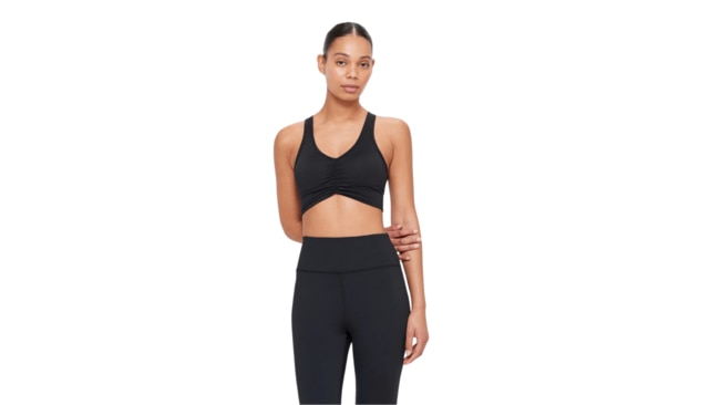 Active Ruched Plunge Crop Top