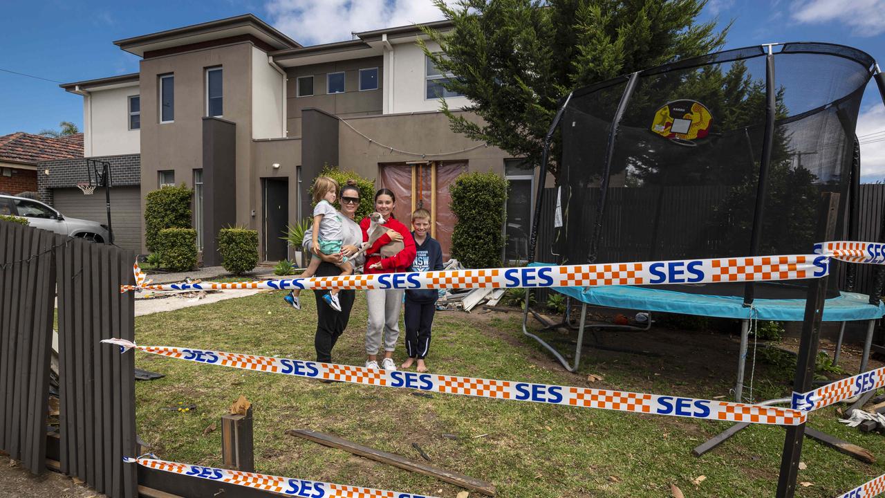 The car crashed through the front fence of the Bugeja’s home in into the loungeroom. Picture: NCA NewsWire / Daniel Pockett