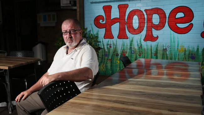 David Richardson pictured at Parramatta Mission which is being threatened by the construction next door. Plans are being discussed to demolish the building to make way for a footpath. Picture: Richard Dobson