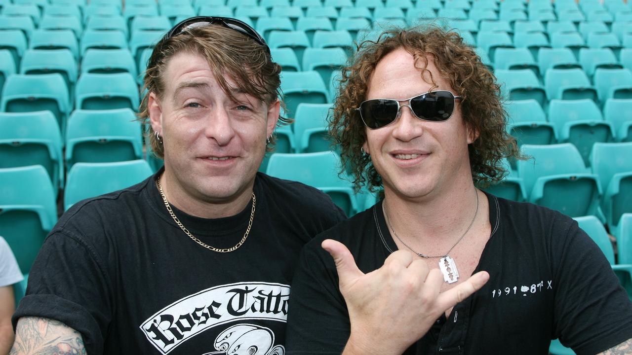 The Screaming Jets bassist Paul Woseen and frontman Dave Gleeson. The band has released another statement following Mr Woseen’s death last week, aged 56. Picture: WireImage