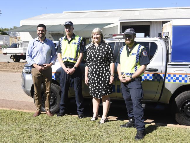 Police Minister Brent Potter, Lachlan Morgan, Chief Minister Eva Lawler and Bailey O'Loughlin.