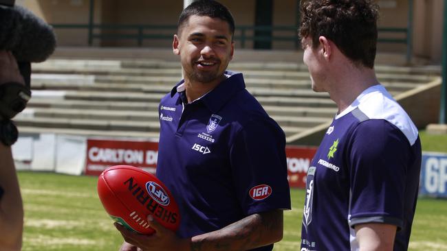 Fremantle recruit Bradley Hill in his new colours.