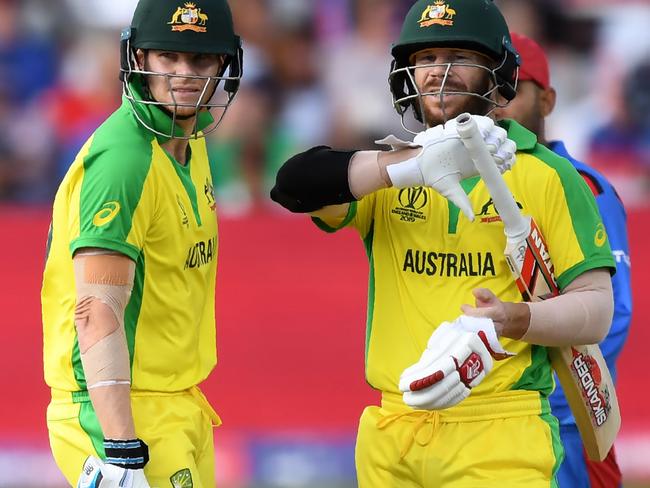 Australia's David Warner (right) and Australia's Steve Smith received a hostile reception from the Bristol crowd.