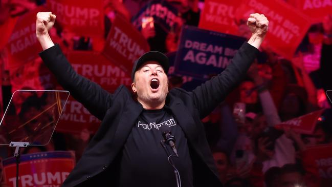 Increasingly, no big-ticket Trump appearance is complete without Musk. Picture: Michael M. Santiago/Getty Images