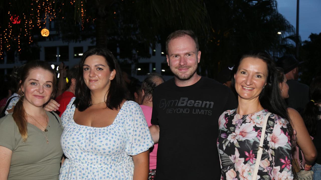 Nina Derksen, Justina Bartova, Pavel Barta and Pavlina Rabasova celebrate the last night of Chinese New Year festivities in Cairns. Picture: Kate Stephenson