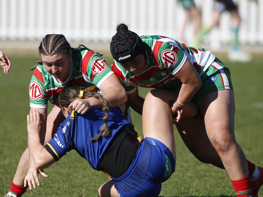 Ashlea Nolan (left) makes a tackle. Picture: Warren Gannon Photography