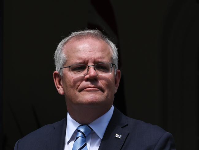 SYDNEY, AUSTRALIA - NewsWire Photos , MARCH 20, 2021: Prime Minister Scott Morrison speaks to the media during a press conference at  Kirribilli House.  Picture: NCA NewsWire / Flavio Brancaleone