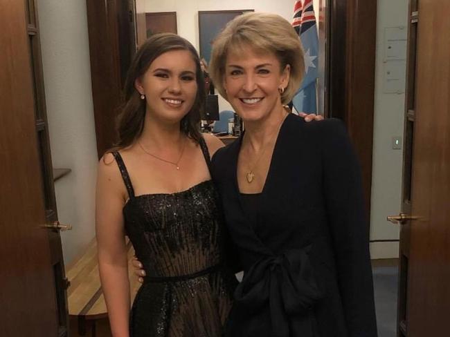 Brittany Higgins with Michaelia Cash.