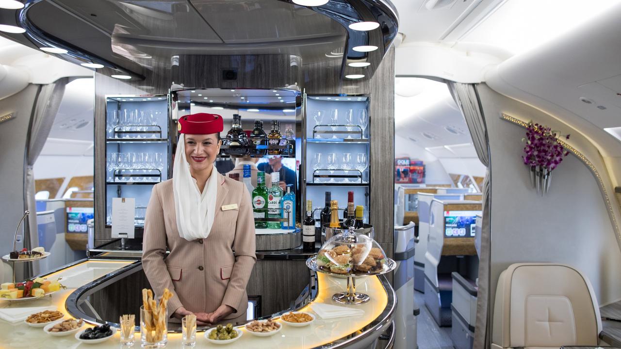 Passengers loved the A380’s space and business class passengers particularly like the on-board bar. Picture: Jasper Juinen/Bloomberg