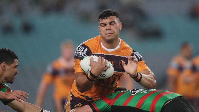 Brisbane's David Fifita was impressive in his first NRL match after a long injury lay-off. Picture: Brett Costello