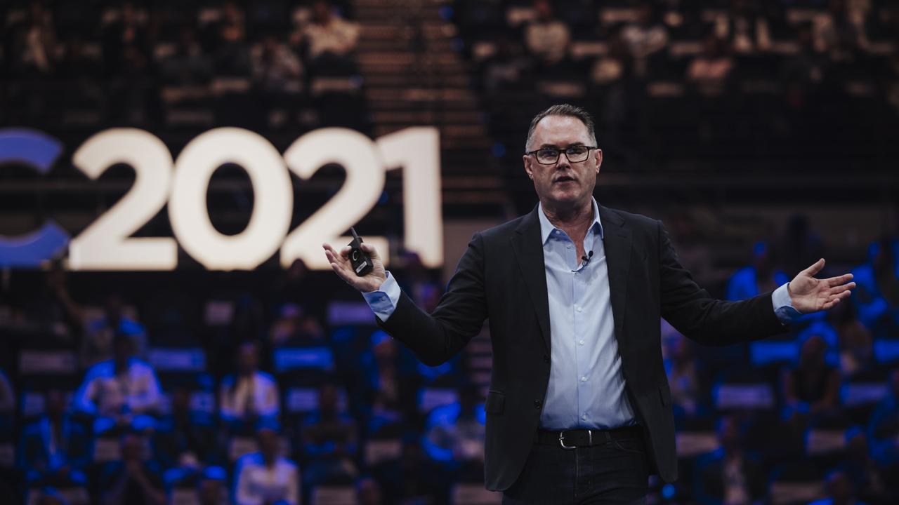 Real estate influencer John McGrath speaks at the Australasian Real Estate Conference in 2021. Picture: Social Focus.