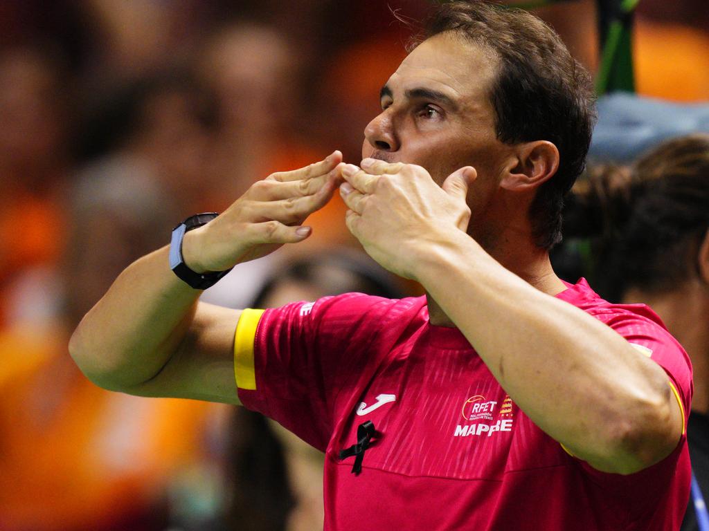 Rafa Nadal's farewells professional tennis after Spain was knocked out of the Davis Cup. Picture: Jose Breton/Pics Action/NurPhoto via Getty Images