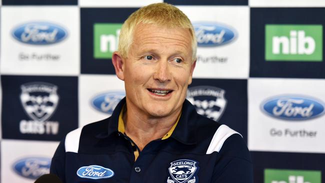 Stephen Wells - Geelong Football Club.Geelong Cats Recruiting & List Manager Stephen Wells at the announcement of new recruit Lachie Henderson.Picture: NIGEL HALLETT