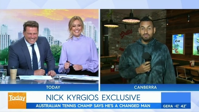 Karl Stefanovic loses it during Nick Kyrgios interview (Today)