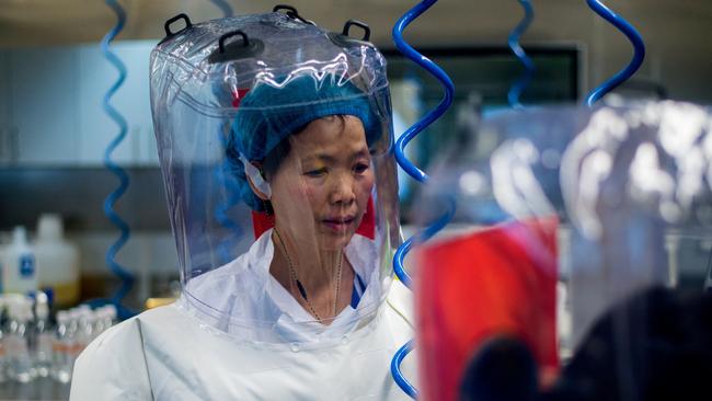 Chinese virologist Shi Zhengli inside the P4 laboratory in Wuhan. Picture: AFP