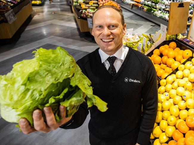 John-Paul Drake urges South Australians to shop local as they are fully stocked at Drakes Supermarkets because they source their produce locally, pictured on June 17th, 2022, at the Wayville store.Picture: Tom Huntley