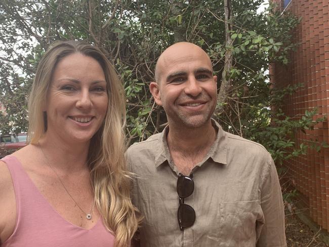 Monique Hartman and Nick Sergi outside Byron Shire Council chambers in Mullumbimby after the council voted to support the use of the foreshore for their new event, Byron Music Festival.