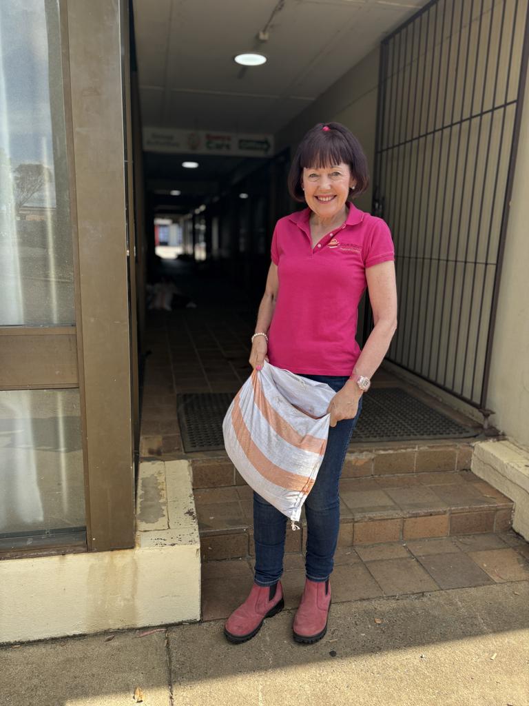 Mayor Kathy Duff worked alongside her fellow councillors helping the SES fill sandbags during the severe weather event. Photo credit: South Burnett Regional Council