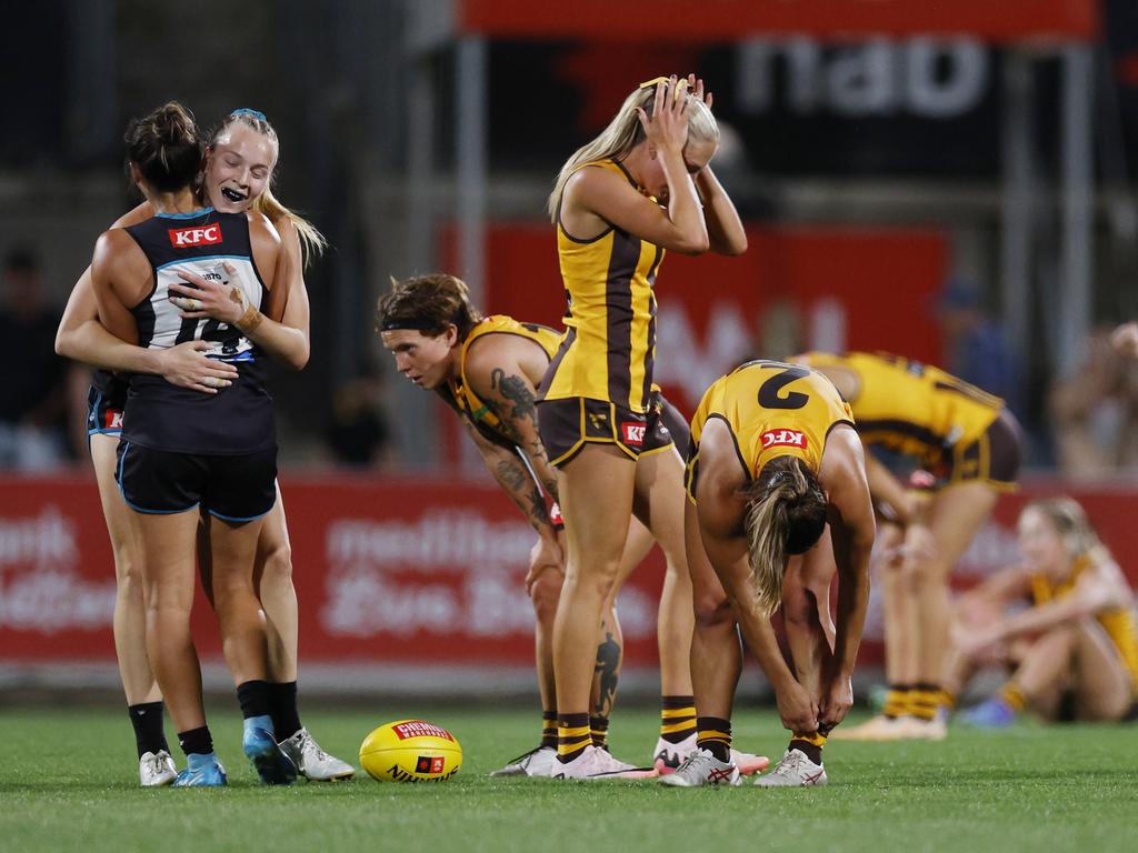 But it was despair for the Hawks on the siren. Picture: Michael Klein