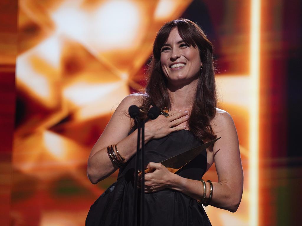 Missy Higgins took the stage in a moment of pure celebration as she was inducted into the 2024 ARIA Hall of Fame during the 2024 ARIA Awards at Hordern Pavilion. The crowd erupted with applause as the iconic Aussie singer-songwriter was honoured for her incredible contributions to music. Picture: Getty