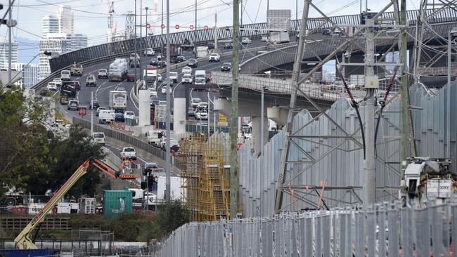 West Gate Freeway and Tunnel construction works near Williamstown Rd in Melbourne. Picture: Andrew Henshaw