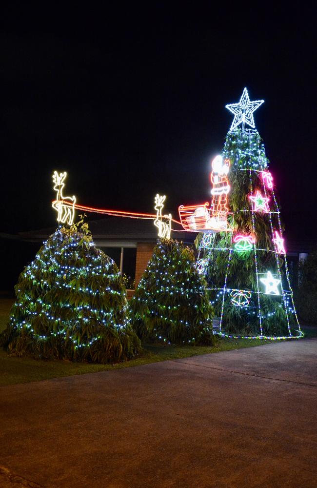 Christmas lights in Nebo Road in West Mackay. Picture: Rae Wilson