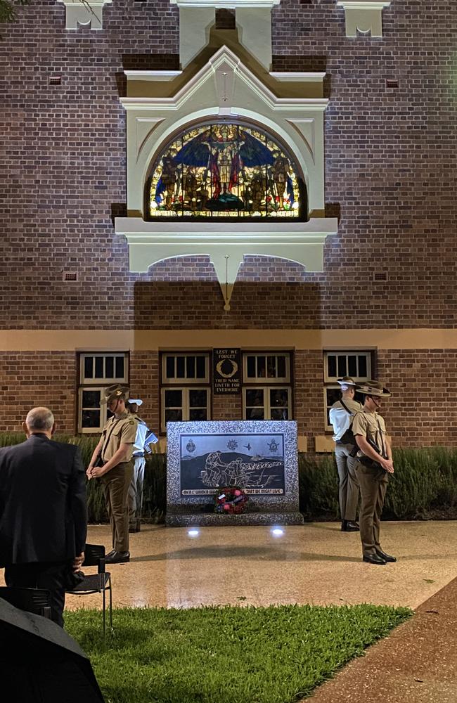 Ipswich Anzac Day Dawn Service at Honour Stone in the RSL Memorial Gardens 2022. Picture: Jessica Baker