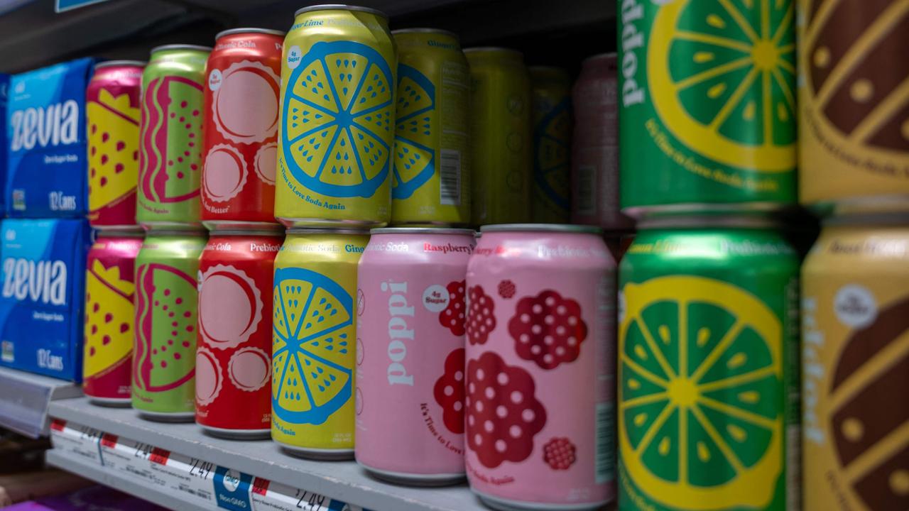 Poppi is a prebiotic soda brand, that is marketed as a healthy alternative to regular soft drinks. Picture: Spencer Platt/Getty Images via AFP