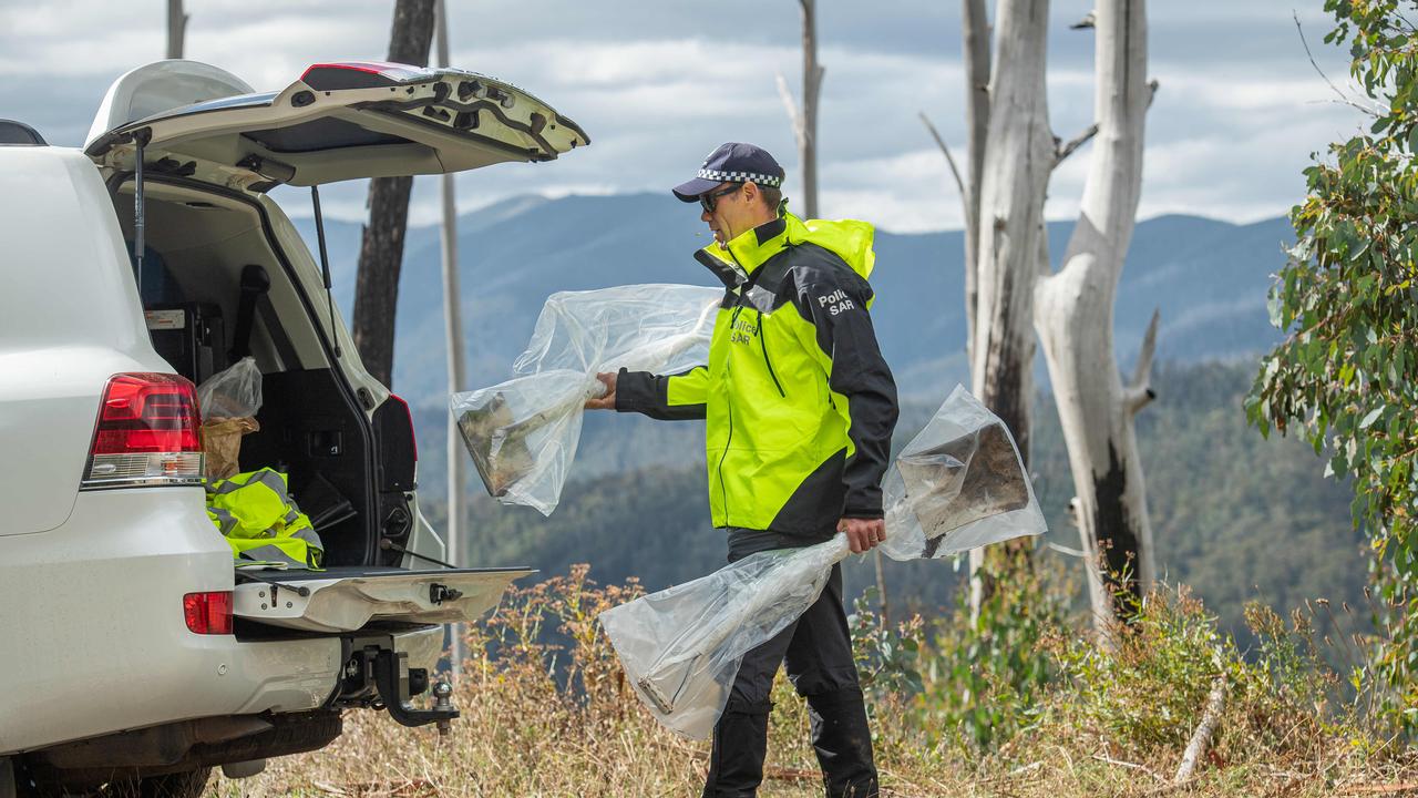 Police searched for Russell Hill and Carol Clay in the Hotham area, finding two shovels. Picture: Jason Edwards