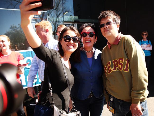 Lord Mayor Clover Moore posed in Surry Hills for photos with fans.