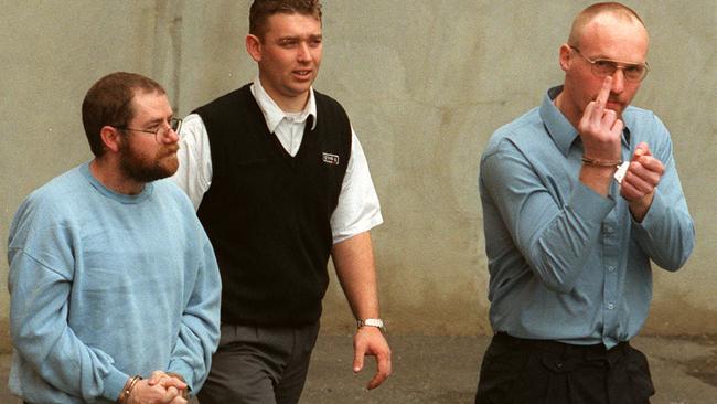 The number of suppression orders imposed in 2021 is the highest since the case of the “bodies in the barrels” murderers John Justin Bunting, left, and Robert Joe Wagner, right.