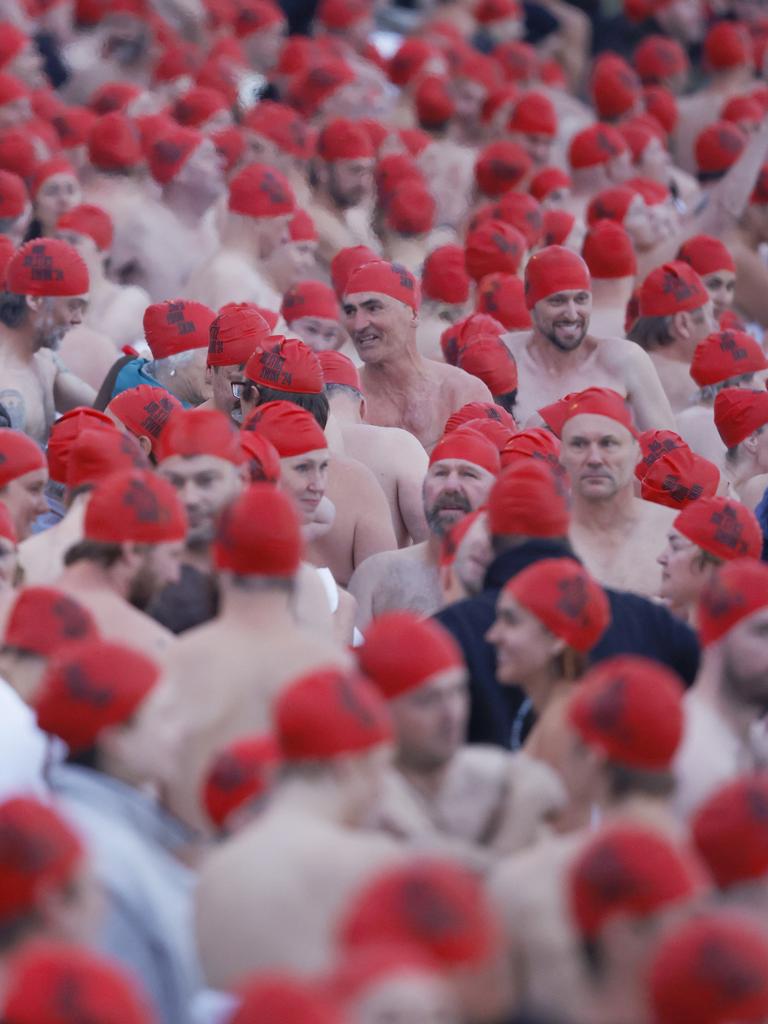 Dark Mofo Nude Solstice Swim 2024 at Long Beach Sandy Bay. Picture: Nikki Davis-Jones