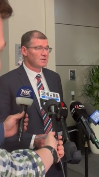 Roosters CEO Joe Kelly addresses the media after Leniu's hearing