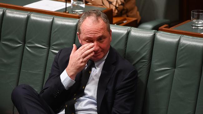 Deputy Prime Minister Barnaby Joyce is feeling a bit Footrot Flat during Question Time. Photo: AAP