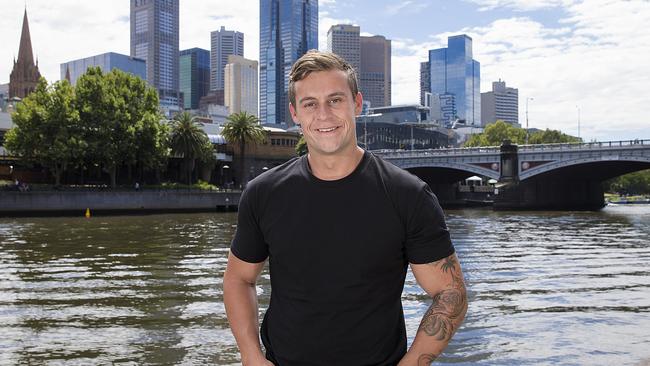 Married At First Sight’s Ryan Gallagher is pictured at Southbank in Melbourne. Picture: Ian Currie